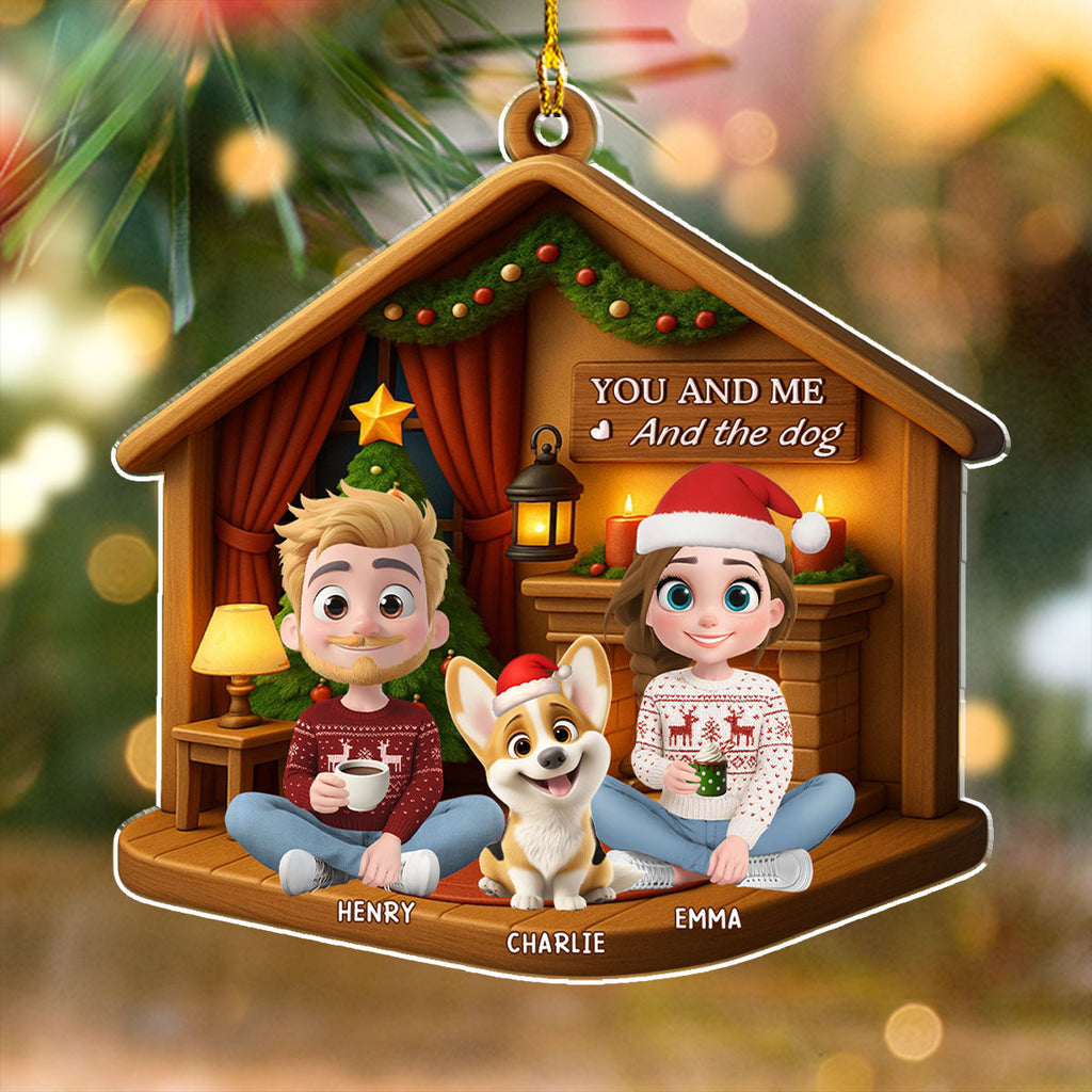 Custom Christmas Decor Home Birthday Gifts For Dog Lovers • Joyful Home Forever Now - Personalized 3D Effect Acrylic Ornament