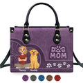 Storybook Cartoon Dog Mom - Personalized Leather Bag