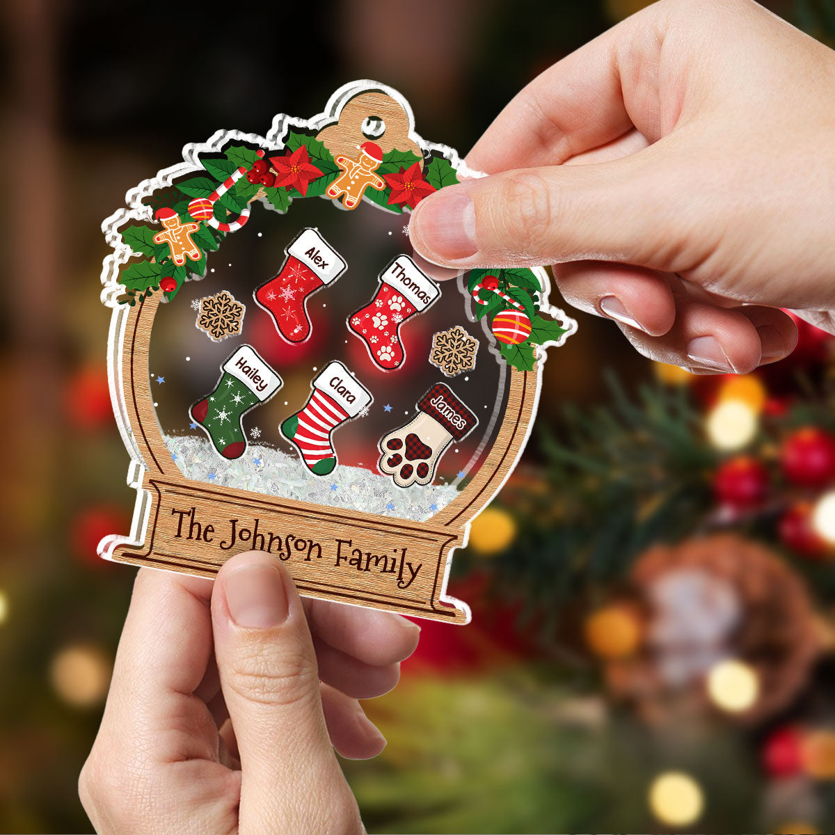 Funny Stocking - Personalized Acrylic Shaker Ornament