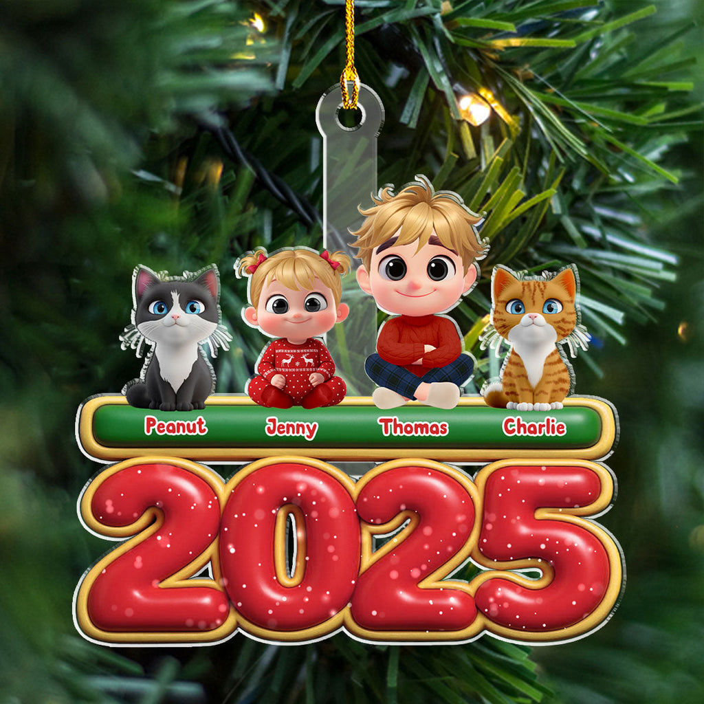 Custom Christmas Decor Home Birthday Gifts For Pet Lovers • My Kids Is Here Pet Version - Personalized Acrylic Ornament