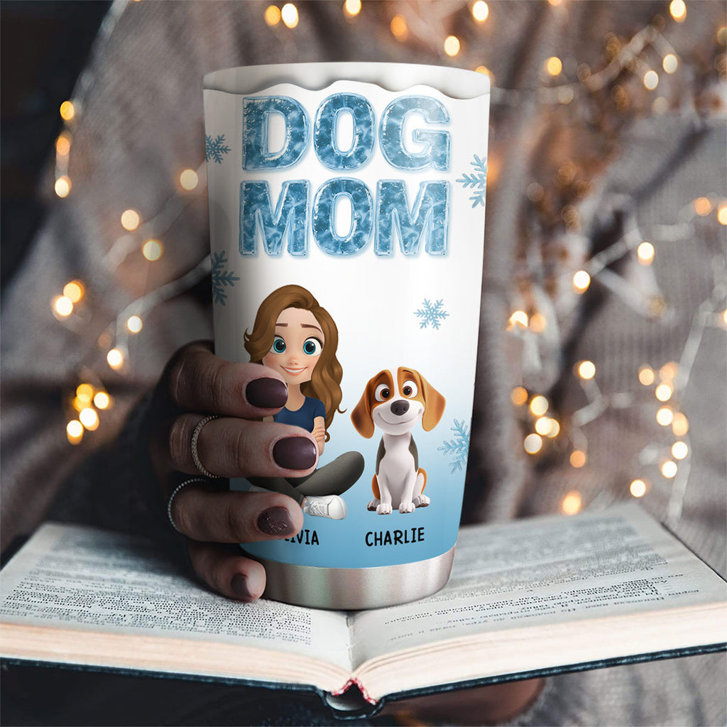 Custom Christmas Birthday Gifts For Dog Lovers • Dog Mom Dad Ice - Personalized 3D Effect Tumbler