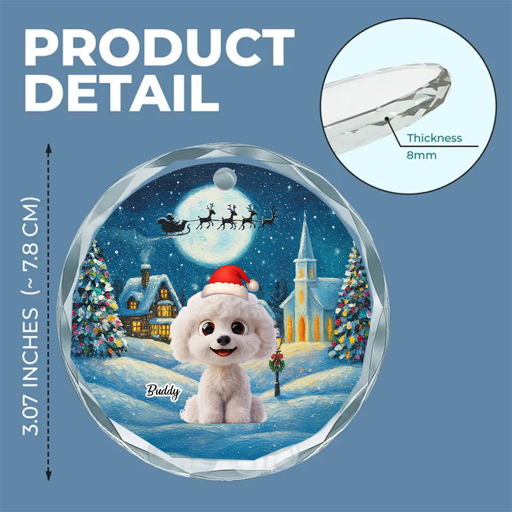 Custom Christmas Decor Home Birthday Gifts For Dog Lovers • Falling In Me - Personalized Glass Ornament