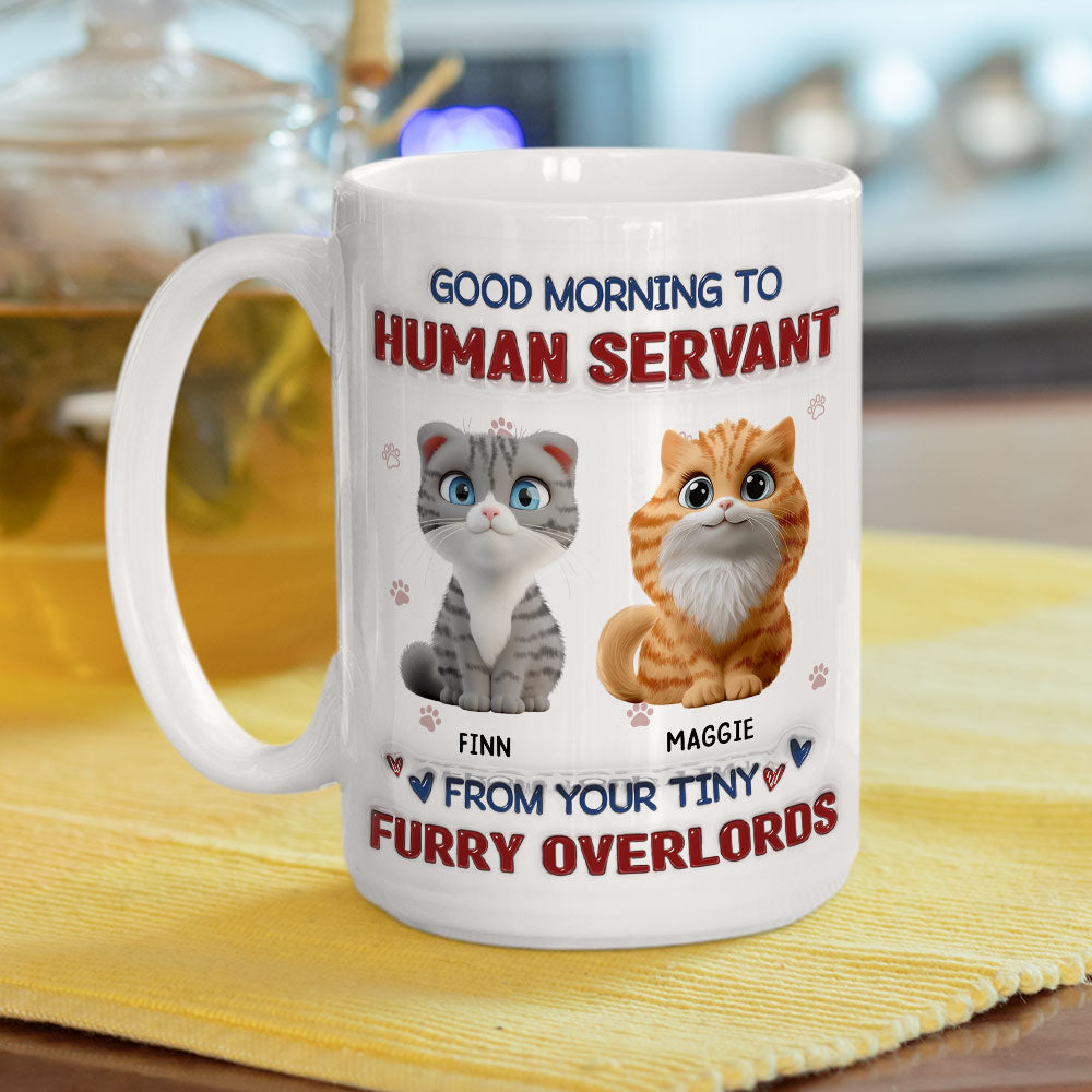 Custom Christmas Birthday Gifts For Cat Lovers • From Your Tiny Furry Overlords - Personalized 3D Inflated Effect Mug
