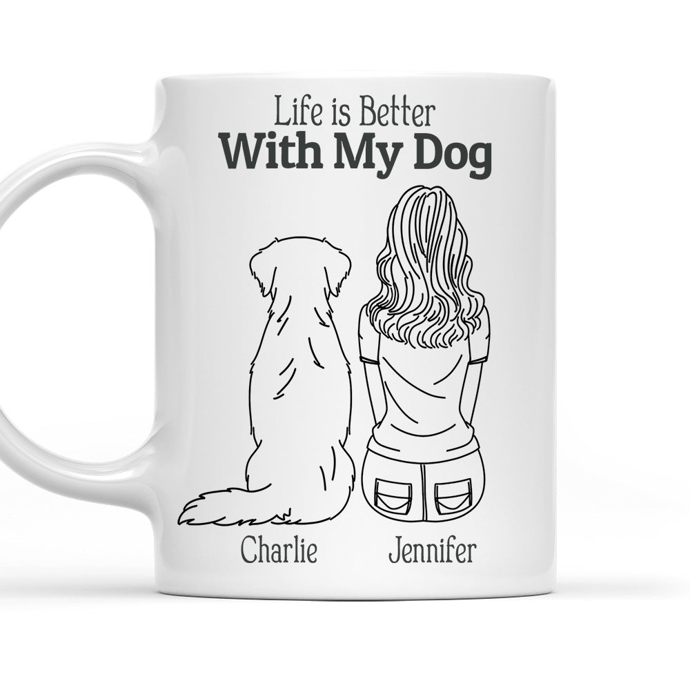 Custom Mother's day Birthday Gifts For Cat Mom, Cat Lovers • Life Is Better With My Dogs - Personalized Coffee Mug
