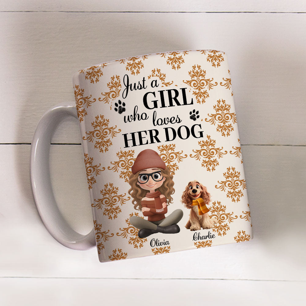 Custom Christmas Birthday Gifts For Dog Mom, Dog Lovers • Pumskin Dog Autumn - Personalized Coffee Mug