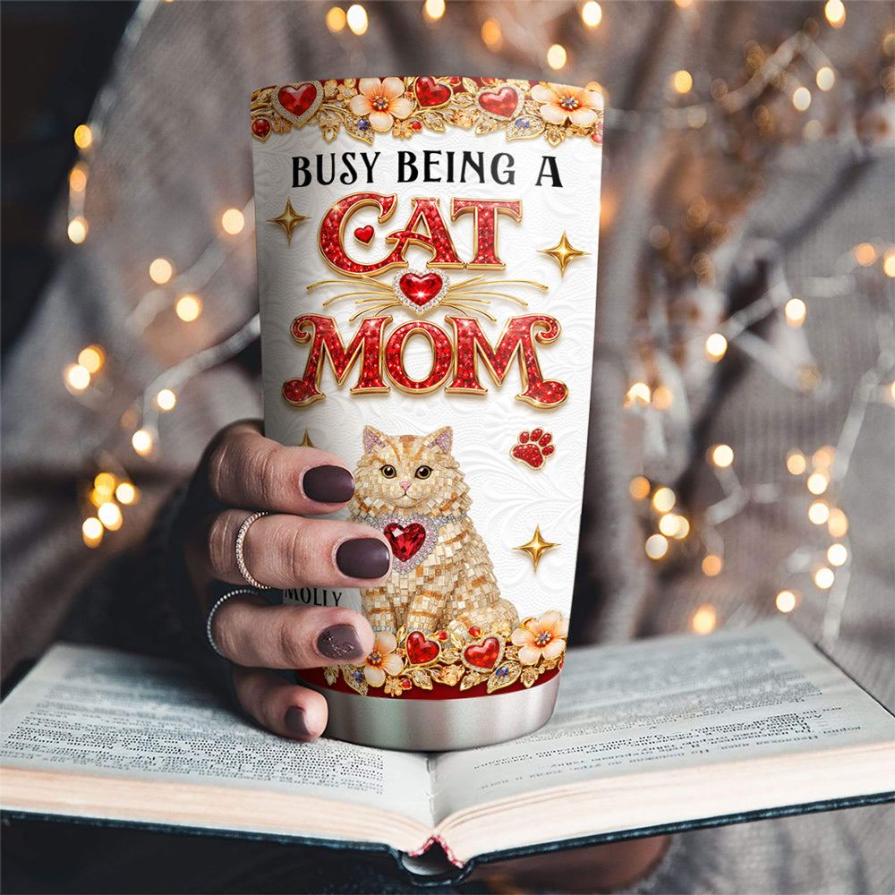 Custom Christmas Birthday Gifts For Cat Mom, Cat Lovers • Here To Be Your Baby - Personalized 3D Effect Tumbler