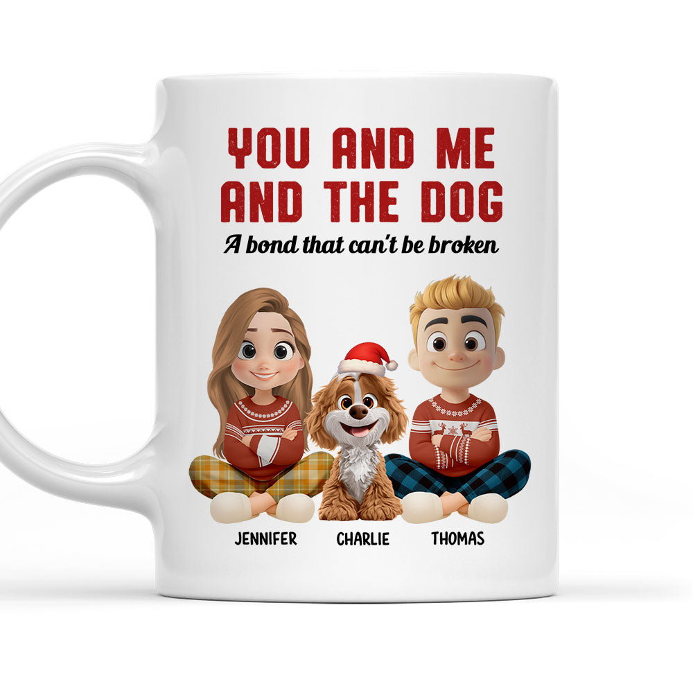 Custom Christmas Birthday Gifts For Dog Lovers • You Me And The Dog Snow Ver - Personalized Coffee Mug