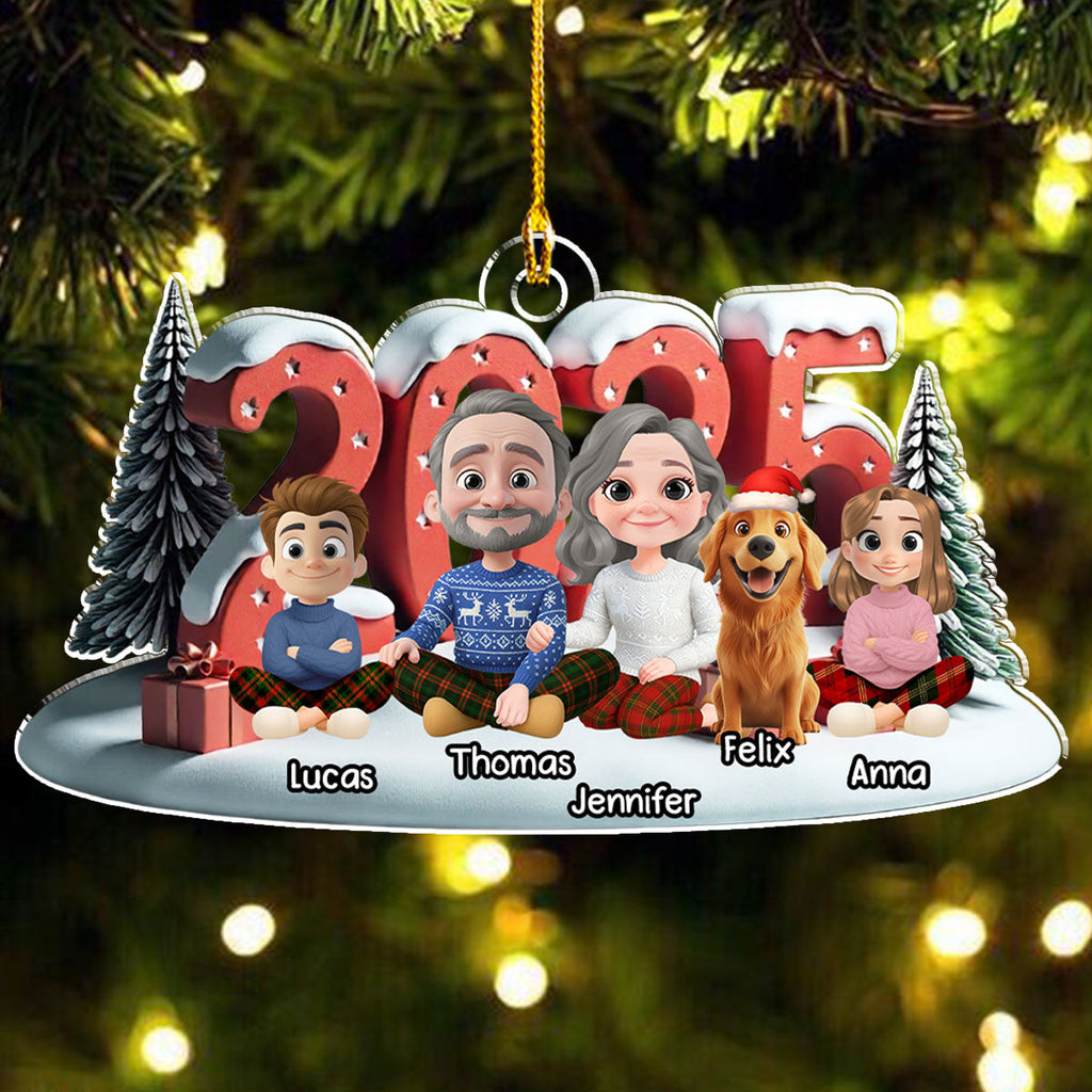Custom Christmas Decor Home Birthday Gifts For Dog Lovers • Forever As A Family - Personalized Acrylic Ornament