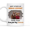 Custom Photo Father's day Birthday Gifts For Dog Dad, Dog Lovers • Dog Overlord And Human Servant Photo - Personalized Coffee Mug