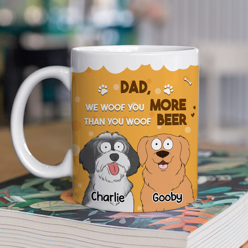 Custom Christmas Birthday Gifts For Dog Lovers • More Than You Woof Beer - Personalized Coffee Mug