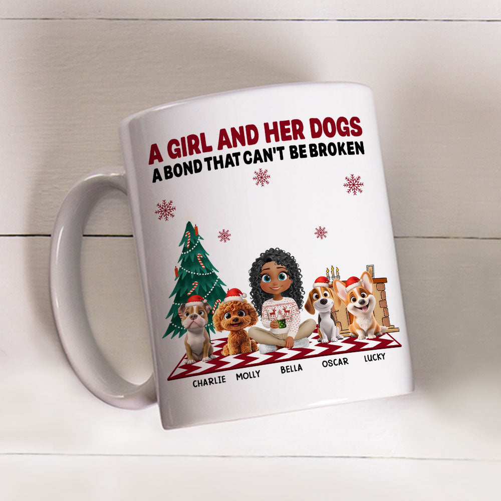 Custom Christmas Birthday Gifts For Dog Mom, Dog Lovers • A Girl And Her Dog Christmas - Personalized Coffee Mug