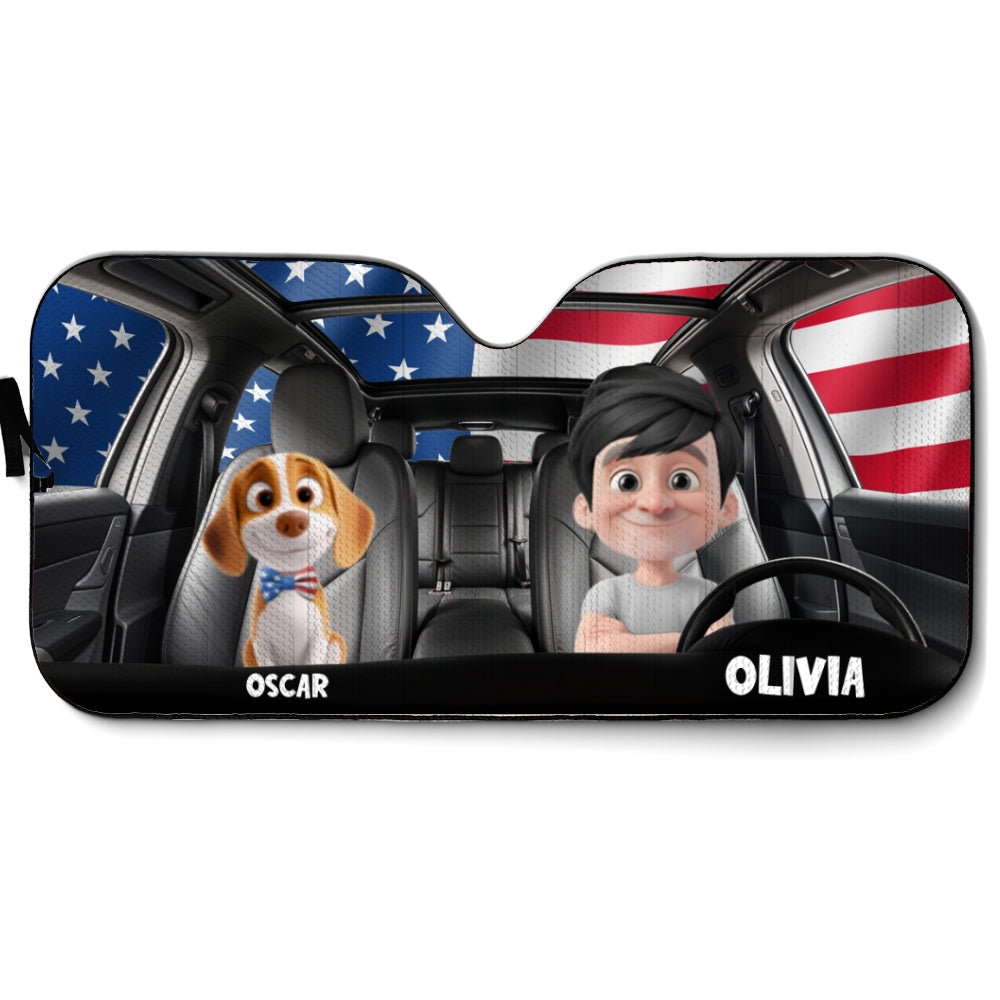 Custom Christmas Birthday Gifts Car Accessories for Pet Parents • American Fur Babies - Personalized Car Sunshade