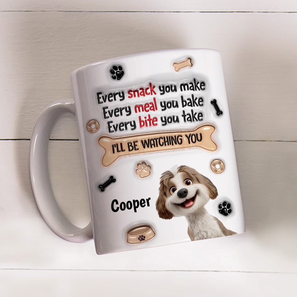 Custom Mother's Father's day Birthday Gifts For Dog Lovers • Snack Bribes - Personalized 3D Inflated Effect Mug