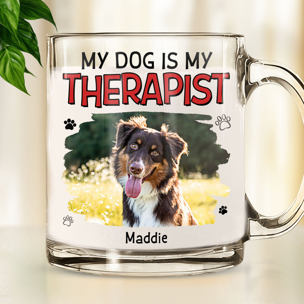 Custom Photo Christmas Birthday Gifts For Dog Lovers • Here We Are Photo - Personalized Glass Mug