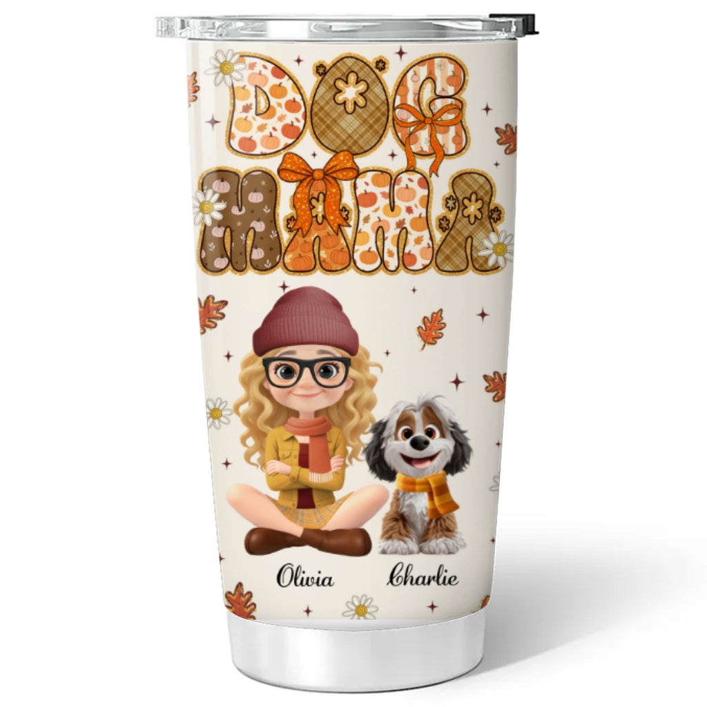 Custom Christmas Birthday Gifts For Dog Mom, Dog Lovers • Cinnamon Latte - Personalized Tumbler