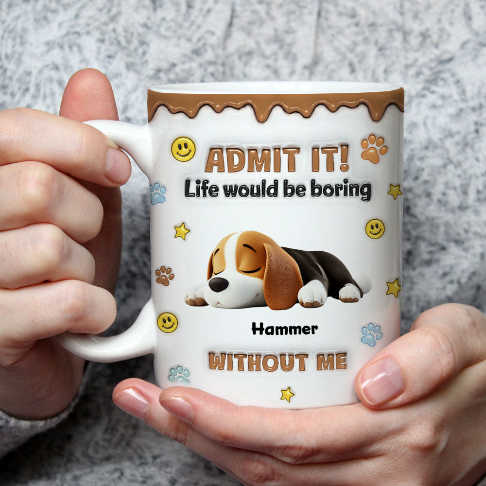 Custom Christmas Birthday Gifts For Dog Lovers • Dog Mom Dad Life Must Have Us - Personalized 3D Inflated Effect Mug