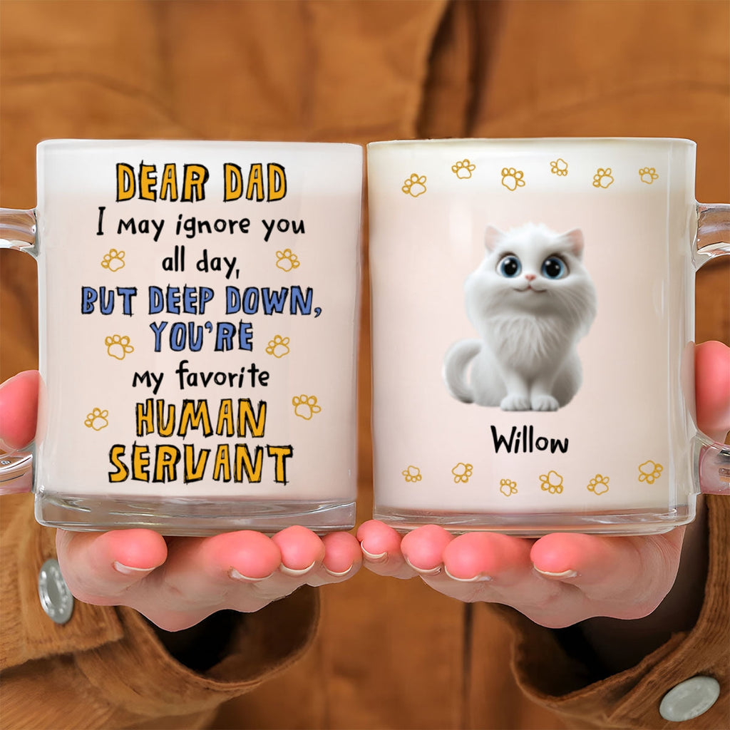 Custom Father's day Birthday Gifts For Cat Dad, Cat Lovers • Best Cat Dad - Personalized Glass Mug