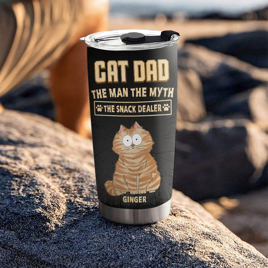 Custom Father's day Birthday Gifts For Cat Dad, Cat Lovers • The Snack Dealer Cat Dad - Personalized Tumbler