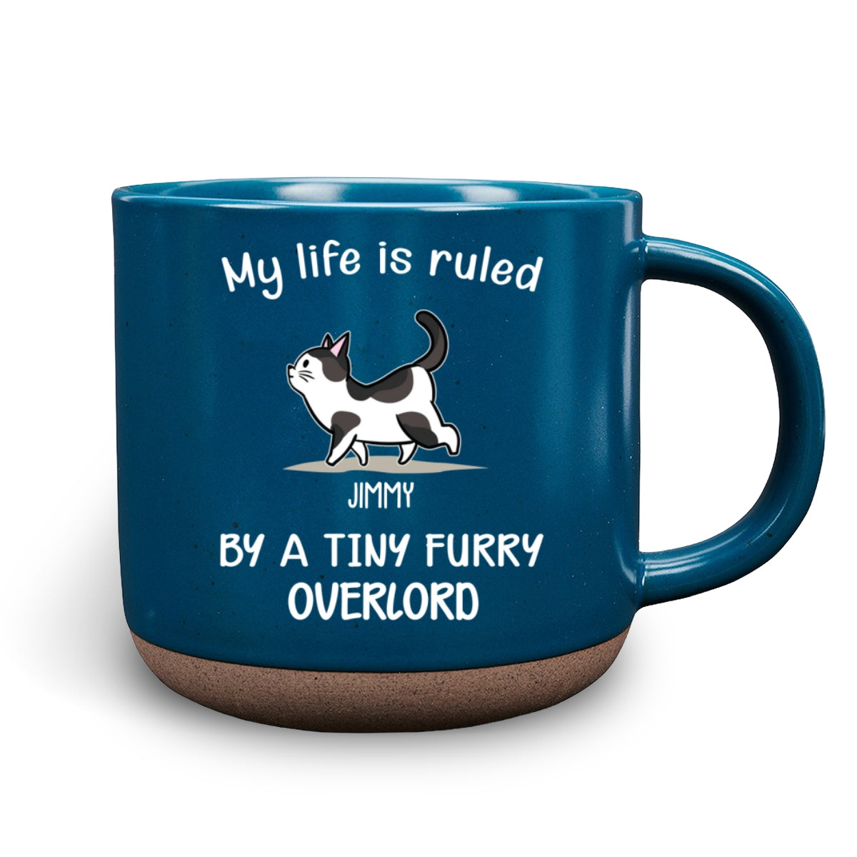 Custom Christmas Birthday Gifts For Cat Lovers • Ruled By Tiny Furry Overlords - Personalized Pottery Mug