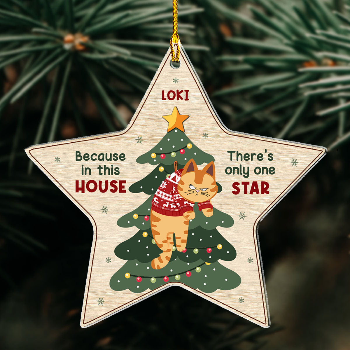 There's Only One Star In This House - Personalized Acrylic Ornament