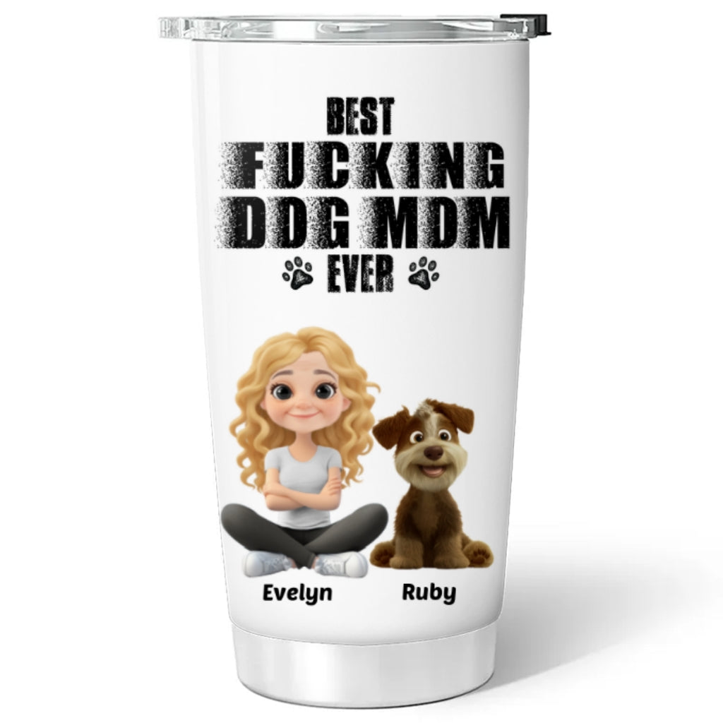 Custom Christmas Birthday Gifts For Dog Mom, Dog Lovers • Best Mom Ever - Personalized Tumbler