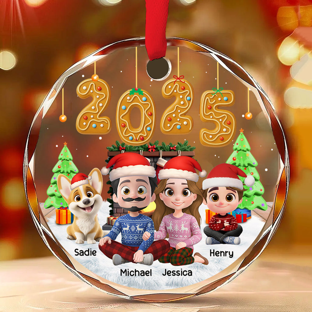 Custom Christmas Decor Home Birthday Gifts For Dog Lovers • Family Of The Year - Personalized Glass Ornament