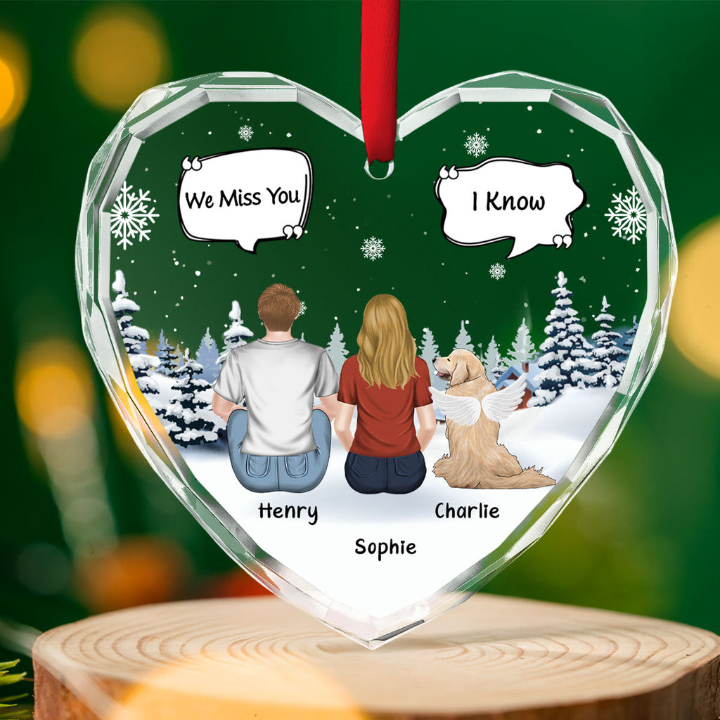 Custom Christmas Memorial Sympathy Gifts For Dogs, Cats • Missing You Every Season - Personalized Glass Ornament