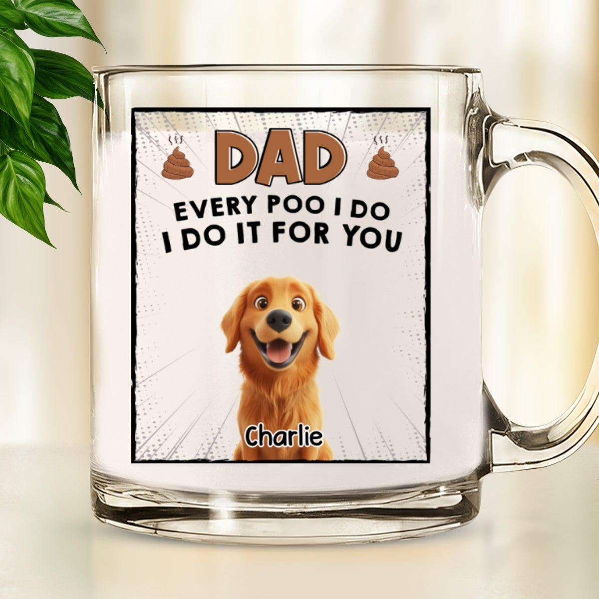 Custom Father's day Birthday Gifts For Dog Dad, Dog Lovers • Poo I Do - Personalized Glass Mug