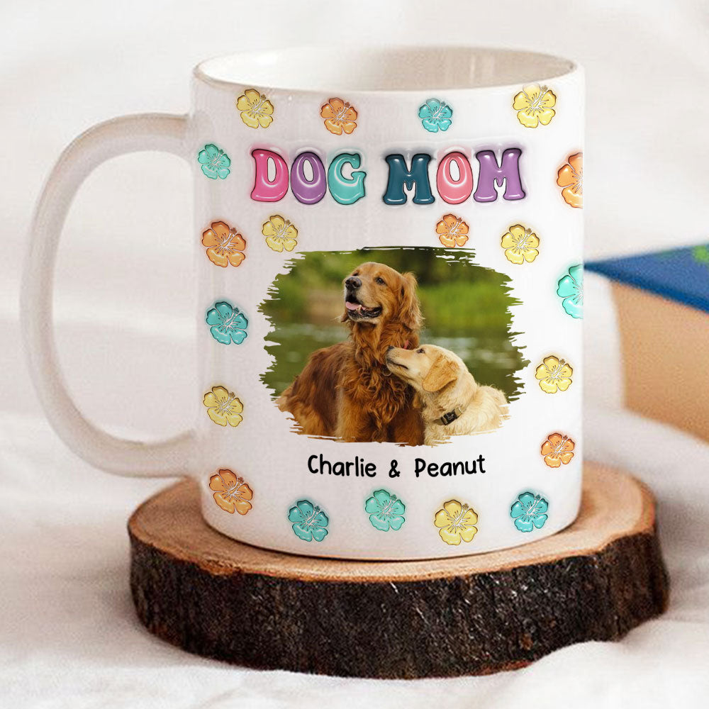 Custom Photo Mother's day Birthday Gifts For Dog Mom, Dog Lovers • Dog Mom Summer Photo - Personalized 3D Inflated Effect Mug