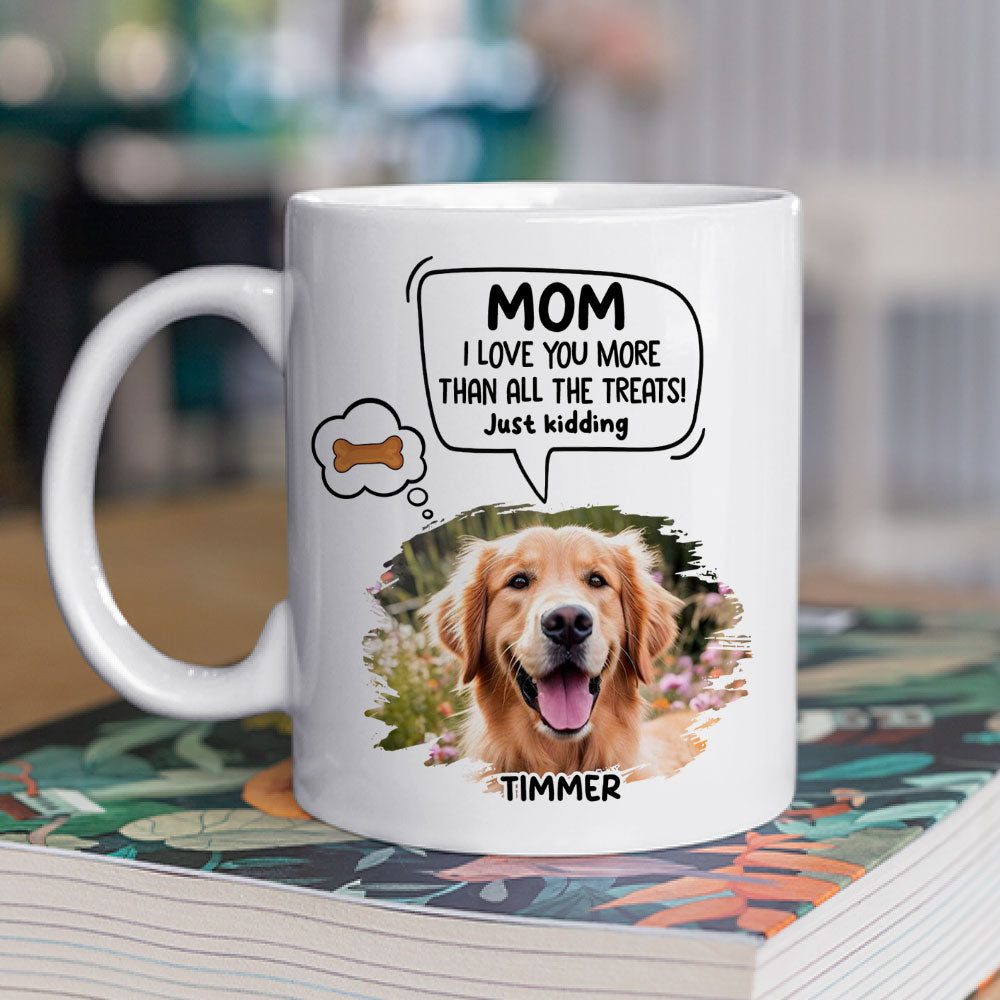Custom Photo Christmas Birthday Gifts For Dog Lovers • Just Kidding Cartoon Photo - Personalized Coffee Mug