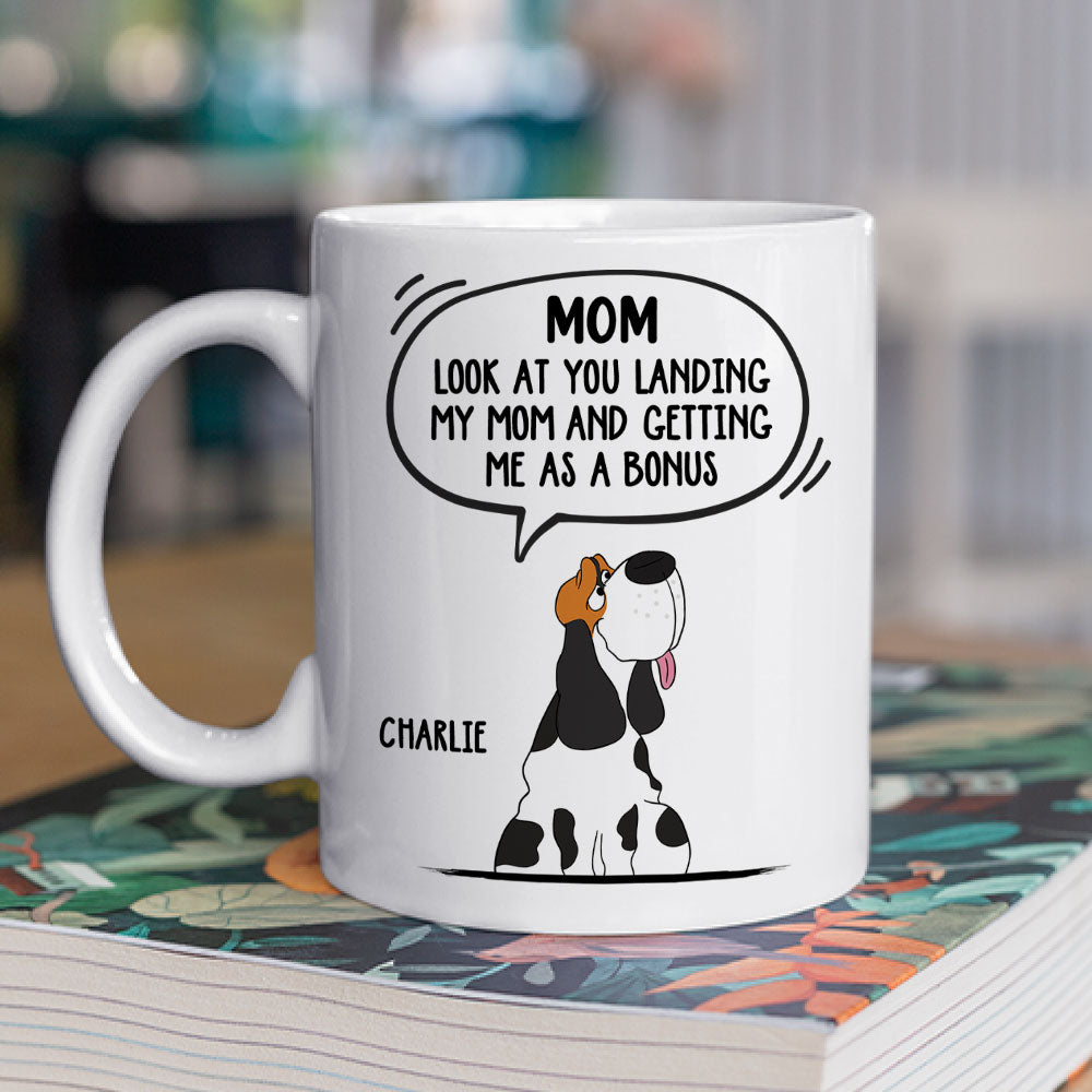 Custom Christmas Birthday Gifts For Dog Dad, Dog Lovers • Getting Me As A Bonus - Personalized Coffee Mug