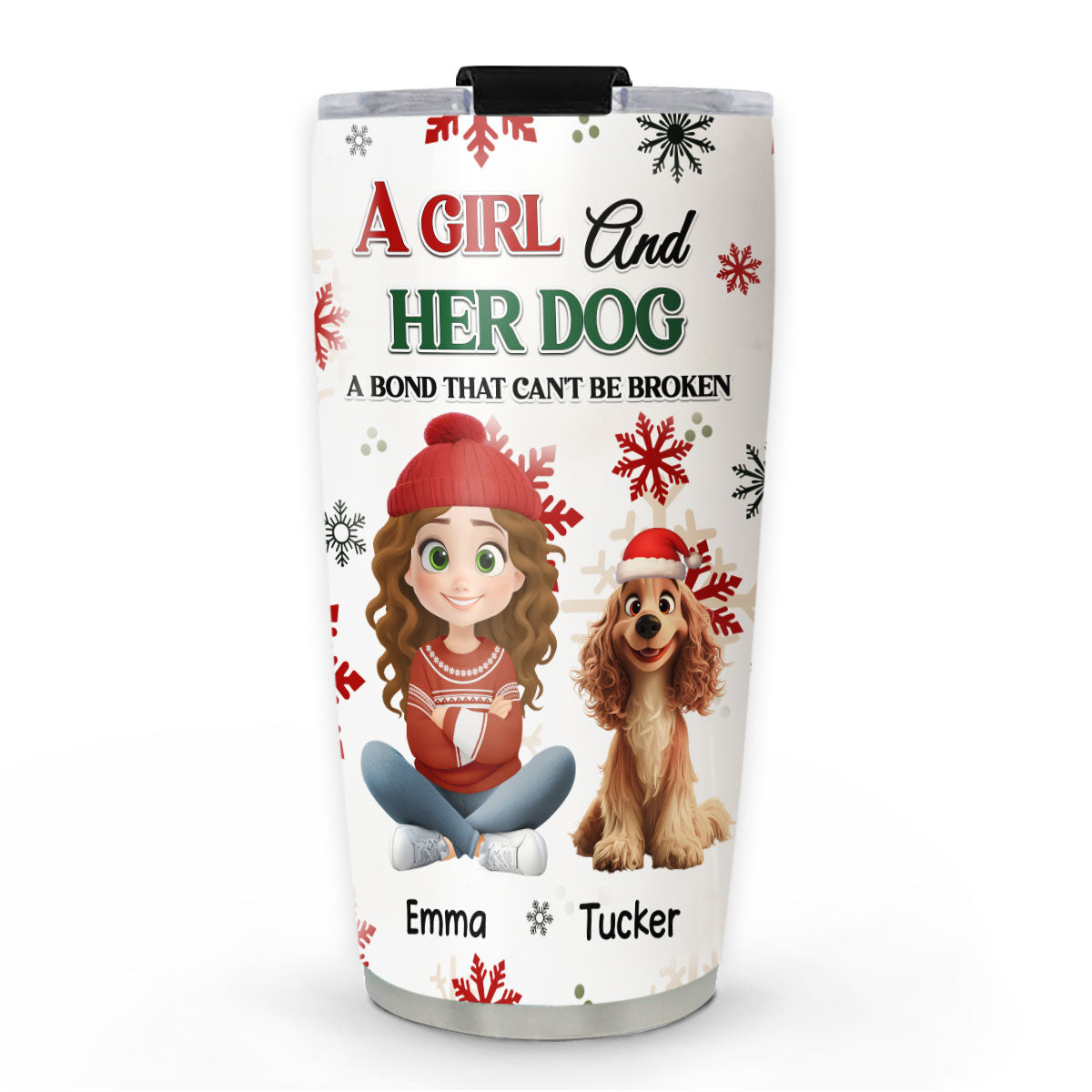 Custom Christmas Birthday Gifts For Dog Mom, Dog Lovers • A Girl And Her Dog Love Christmas - Personalized Tumbler