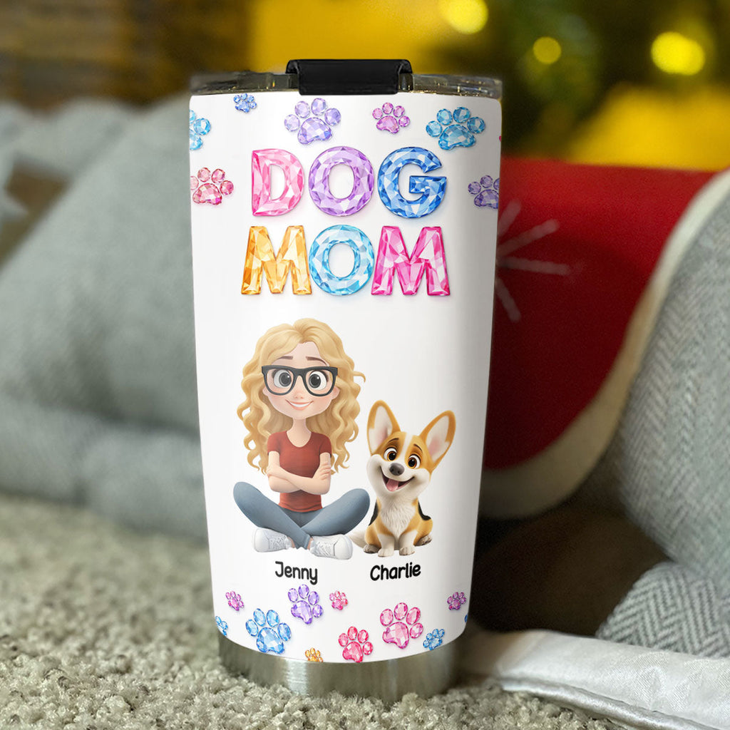Custom Christmas Birthday Gifts For Dog Mom, Dog Lovers • You And Me Every Day - Personalized 3D Effect Tumbler