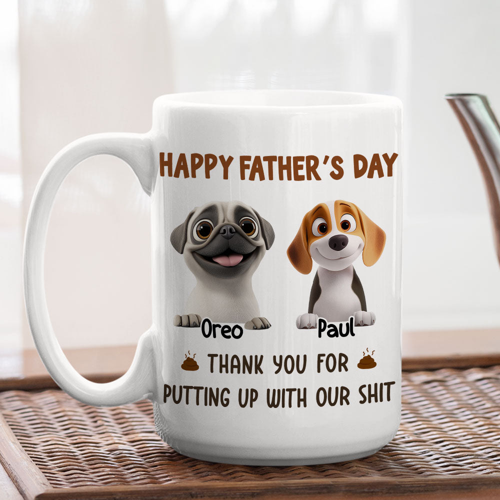 Custom Father's day Birthday Gifts For Cat Dad, Cat Lovers • Putting Up With My Shit Daddy - Personalized Coffee Mug