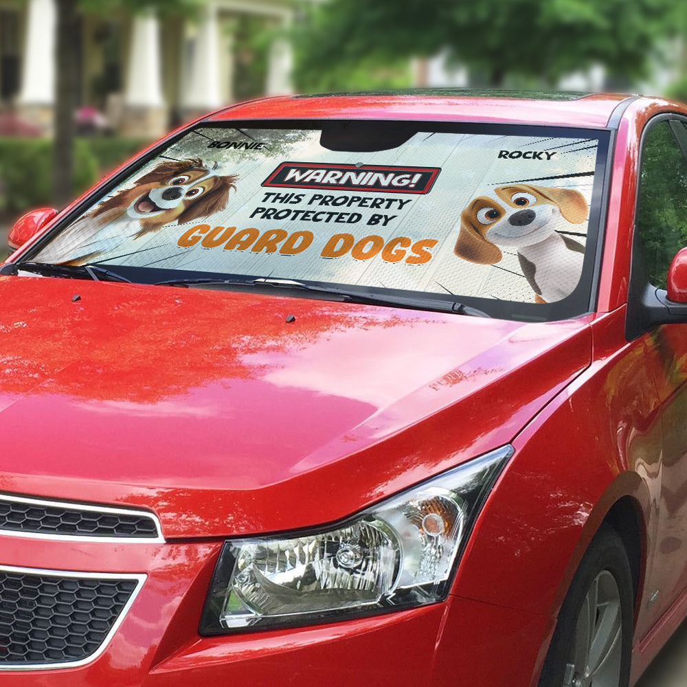 Custom Christmas Birthday Gifts Car Accessories for Dog Parents • Double The Trouble - Personalized Car Sunshade