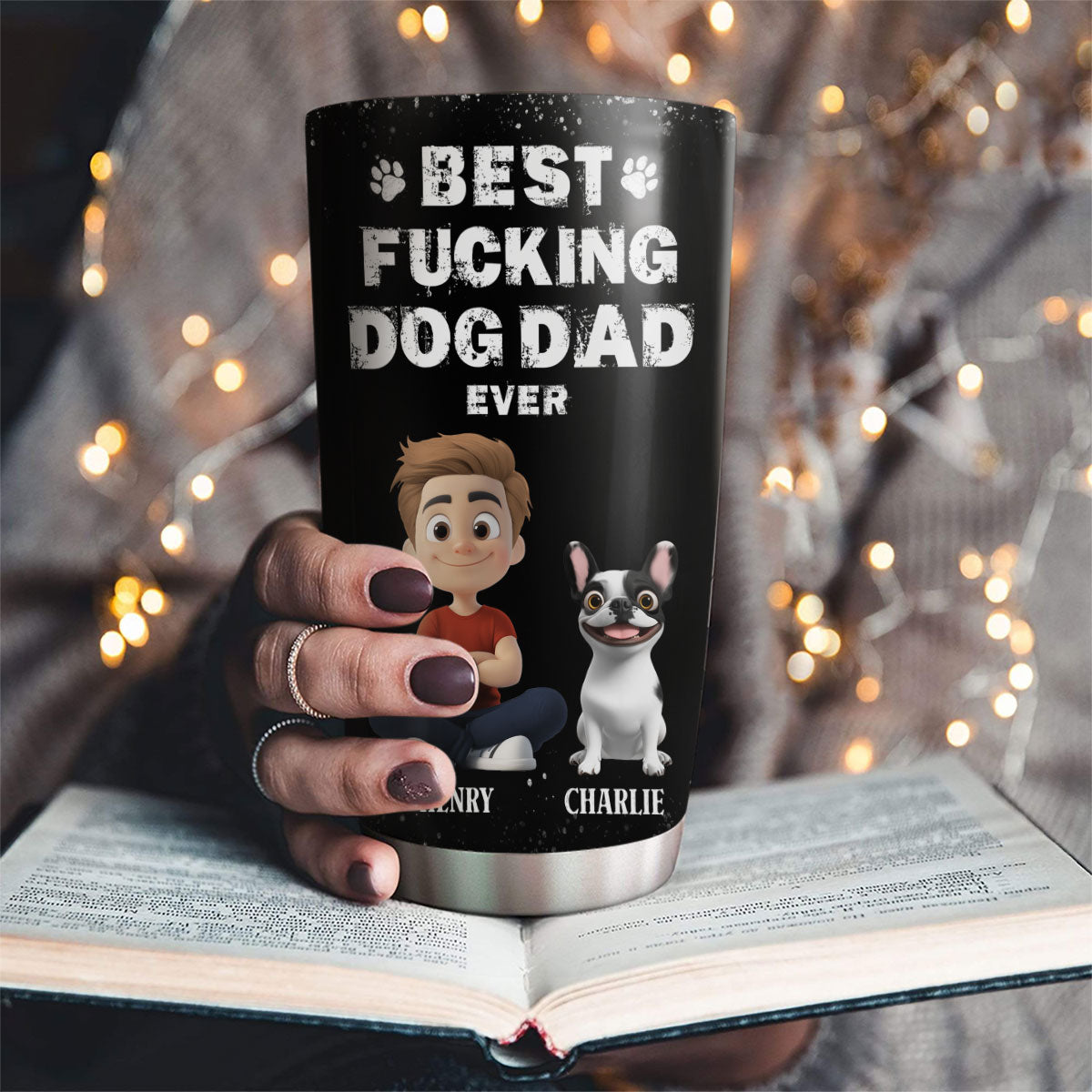 Custom Christmas Birthday Gifts For Dog Dad, Dog Lovers • This Is The Best Dad - Personalized Tumbler