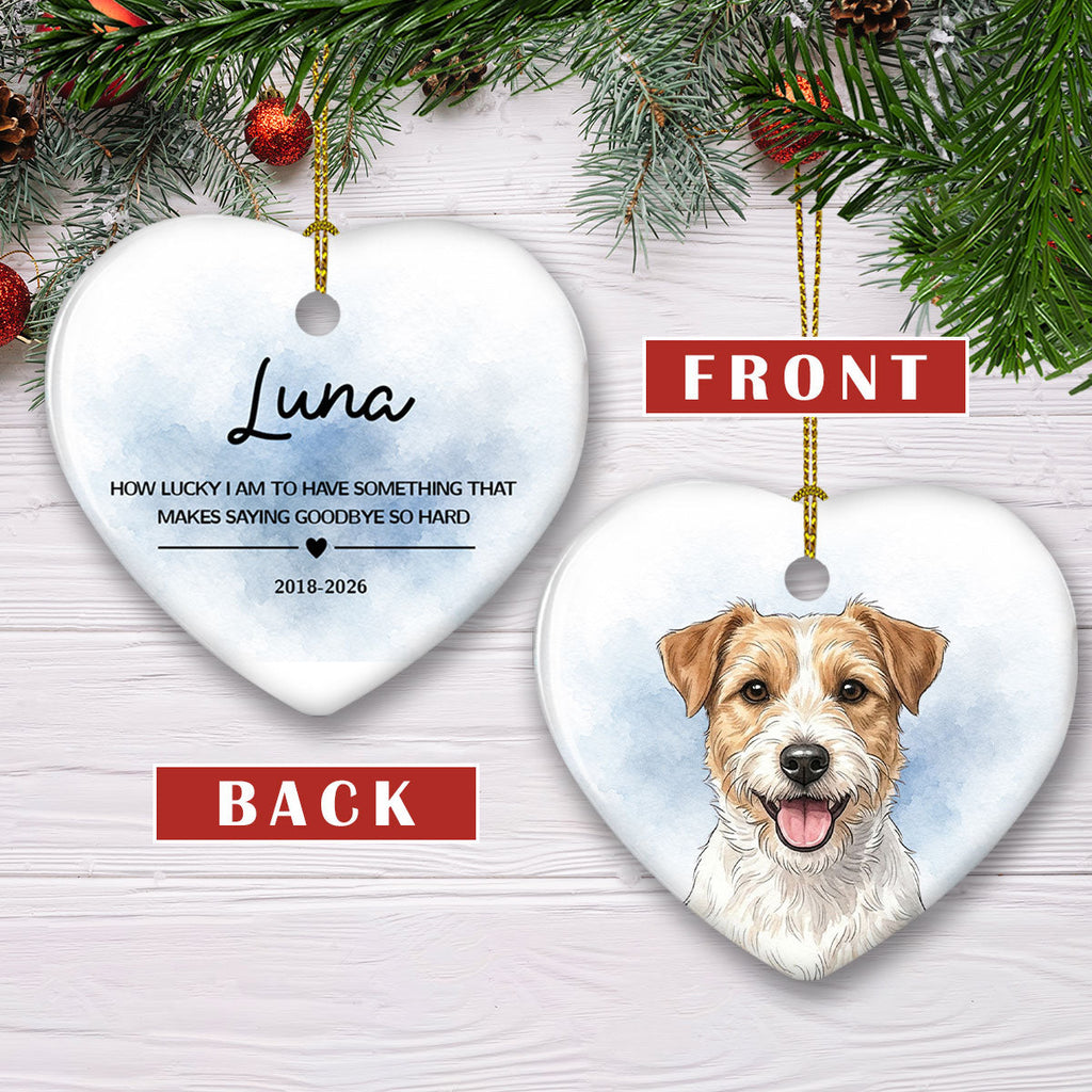 Custom Christmas Memorial Sympathy Gifts For Dogs, Cats • Forever In My Heart - Personalized Heart Ceramic Ornament