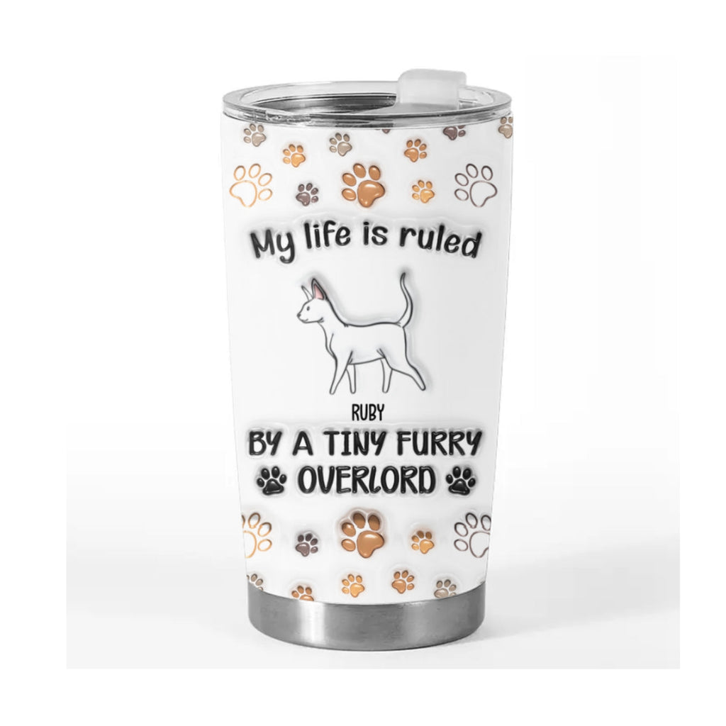 Custom Mother's day Birthday Gifts For Cat Mom, Cat Lovers • Your Overlords - Personalized 3D Inflated Effect Tumbler