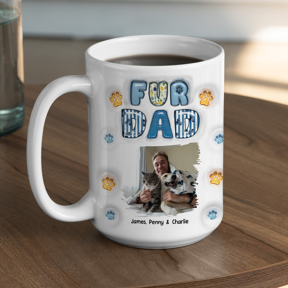 Custom Photo Christmas Birthday Gifts For Pet Dad, Pet Lovers • My Baby On Top Of All Photo - Personalized 3D Inflated Effect Mug