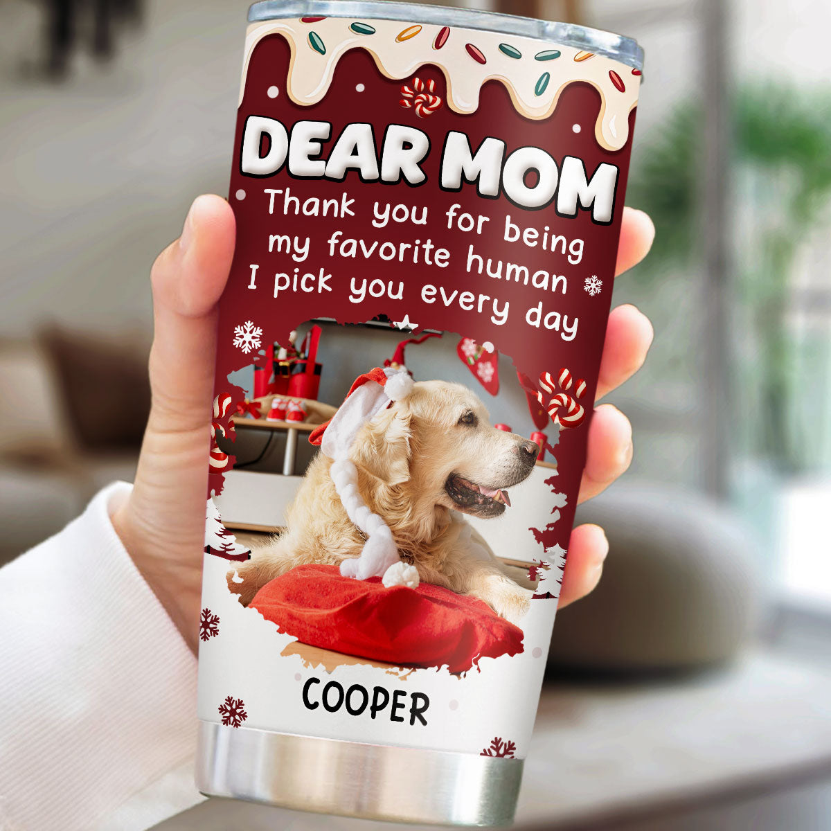 Custom Photo Christmas Birthday Gifts For Dog Lovers • We Pick You Every Day Photo - Personalized Tumbler