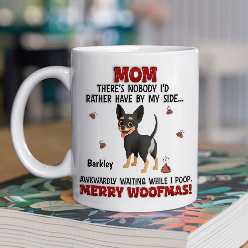 Custom Christmas Birthday Gifts For Dog Lovers • While I Am Pooping - Personalized 3D Inflated Effect Mug
