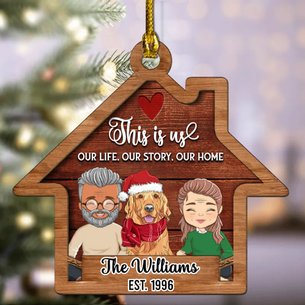 This Is Us House - Personalized 2-layered Wood Ornament
