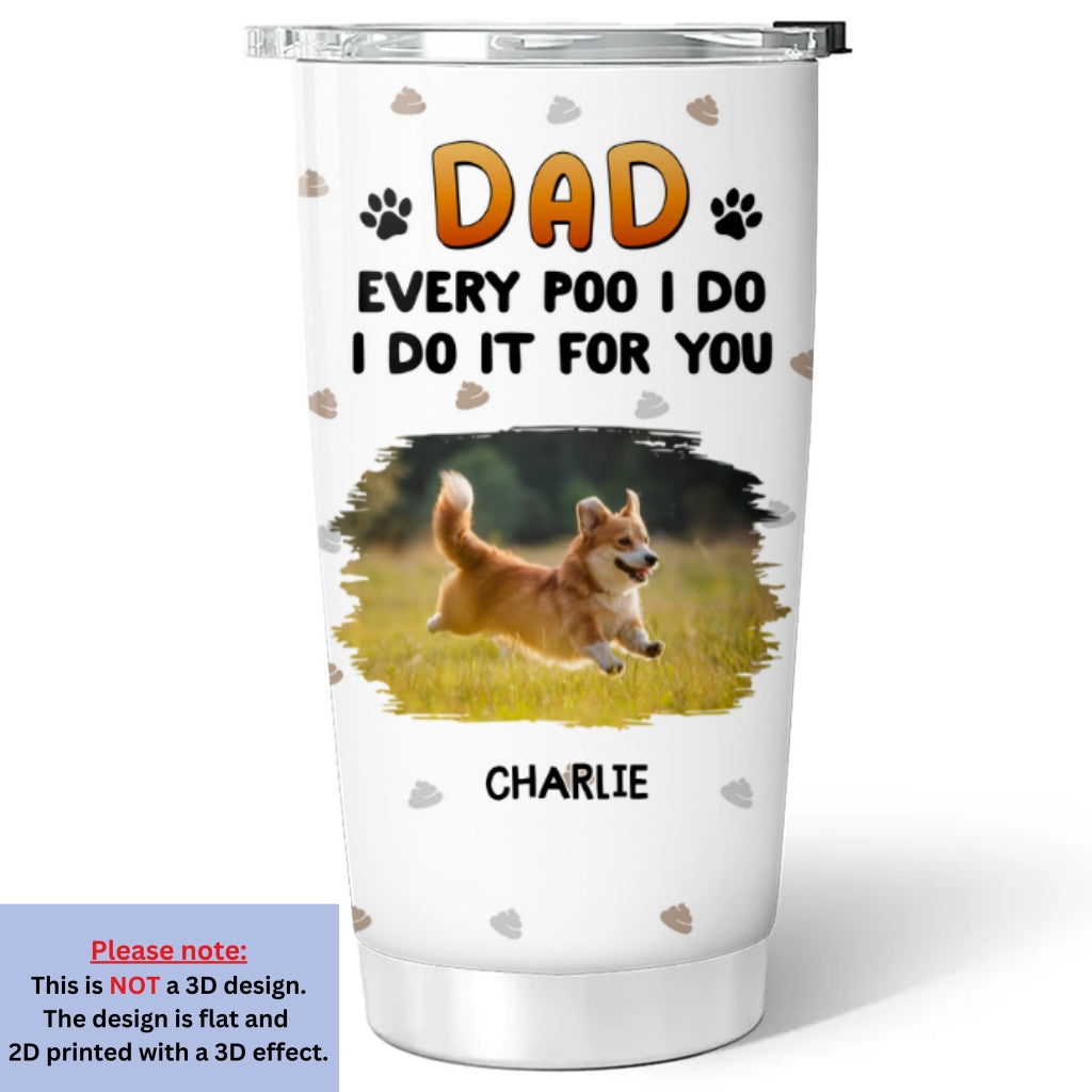 Custom Photo Father's day Birthday Gifts For Dog Dad, Dog Lovers • Do It For You Dad Mom Photo - Personalized Tumbler