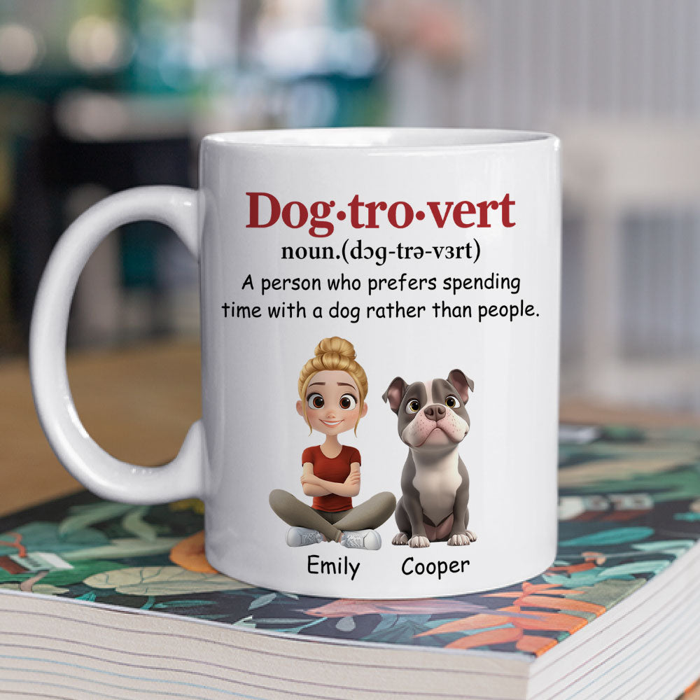 Custom Christmas Birthday Gifts For Dog Lovers • Dogtrovert Person - Personalized Coffee Mug