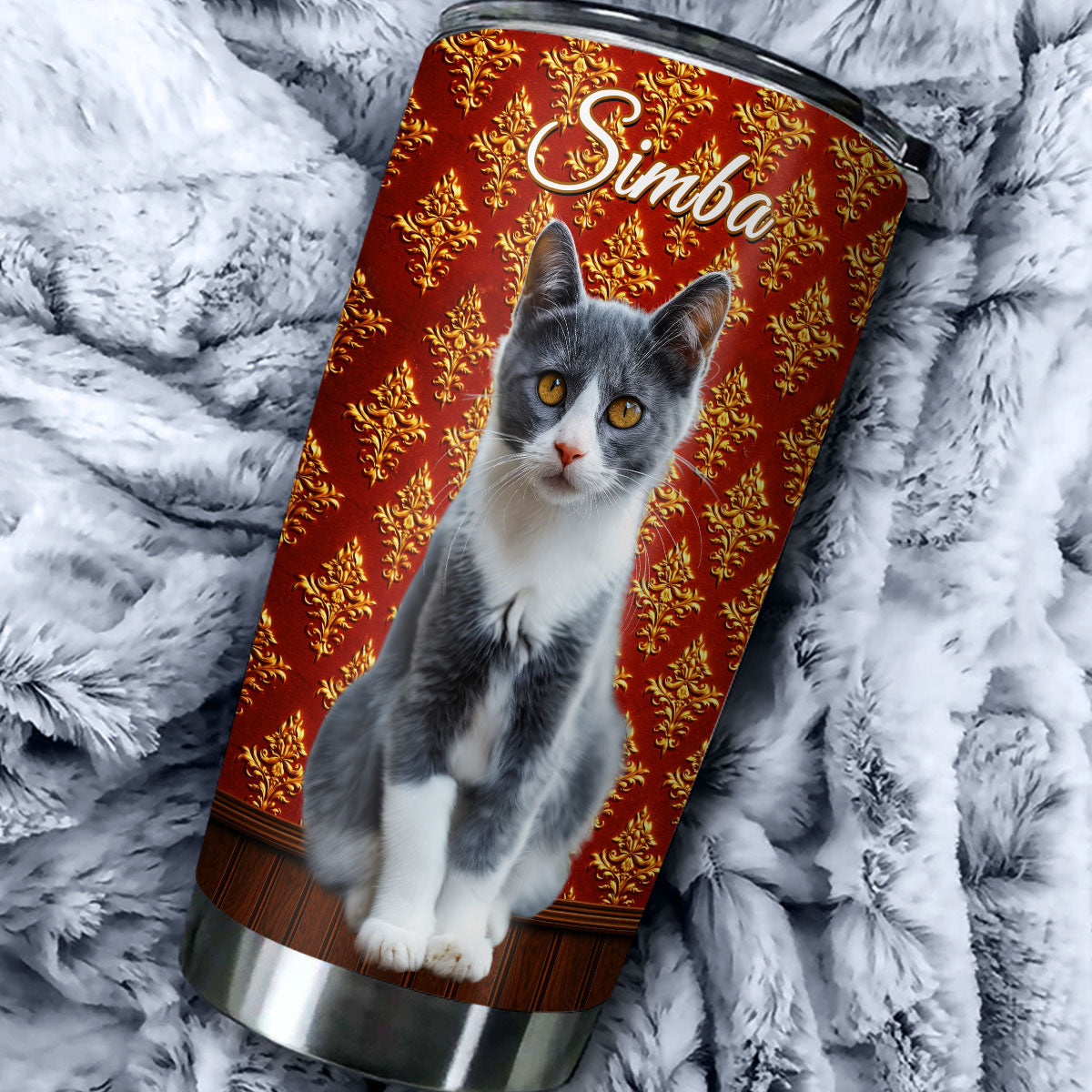 Custom Photo Christmas Birthday Gifts For Cat Mom, Cat Lovers • Royal Cats Photo - Personalized 3D Effect Tumbler