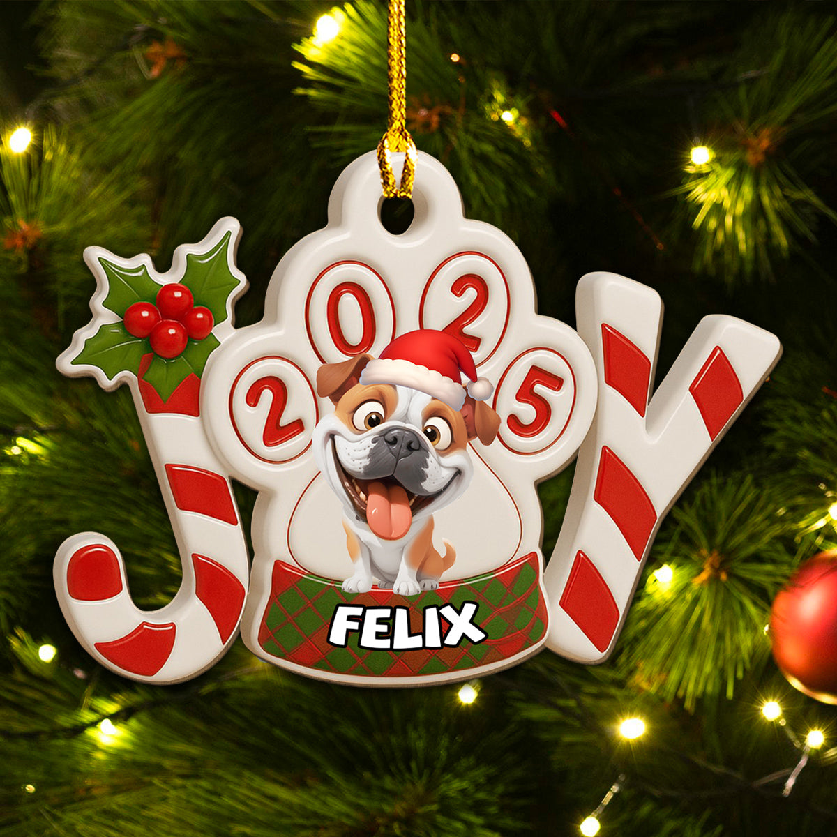 Custom Christmas Decor Home Birthday Gifts For Dog Mom, Dog Lovers • You Are My Joy - Personalized 3D Effect Wood Ornament