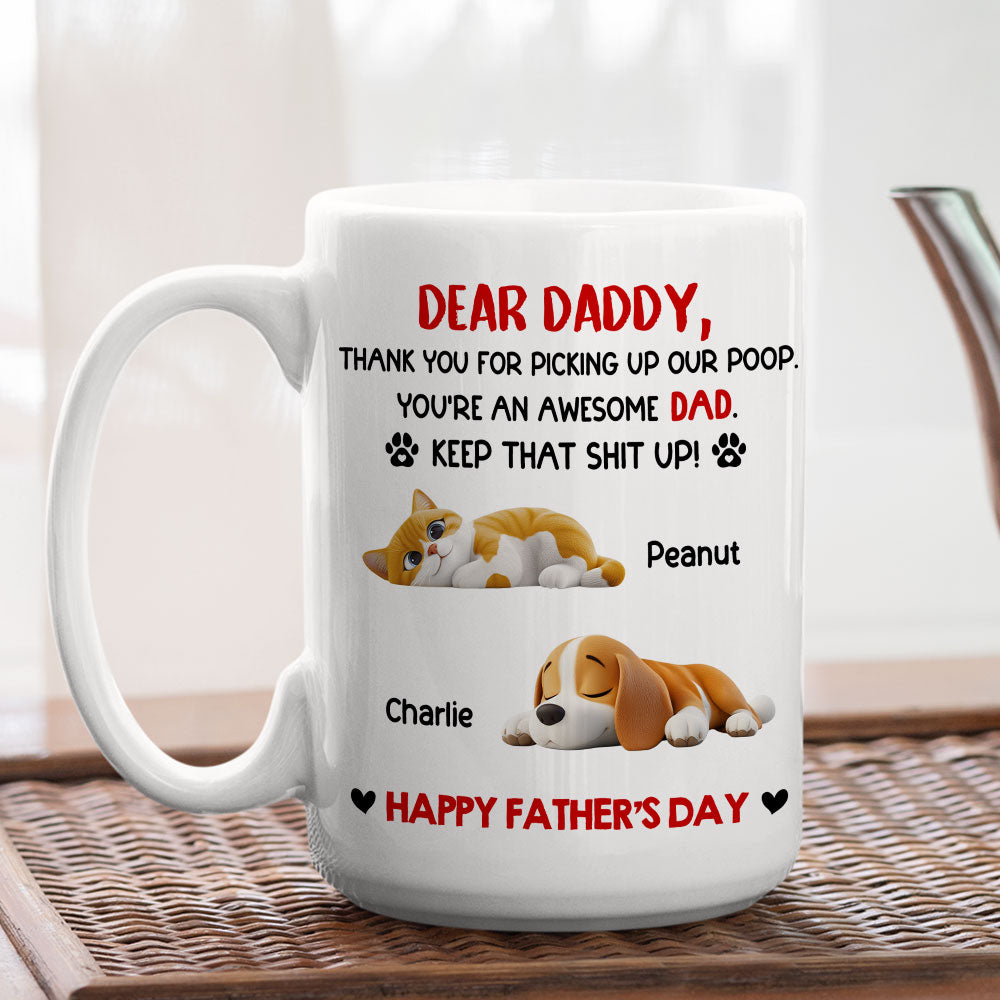 Custom Father's day Birthday Gifts For Pet Dad, Pet Lovers • Awesome Dad - Personalized Coffee Mug