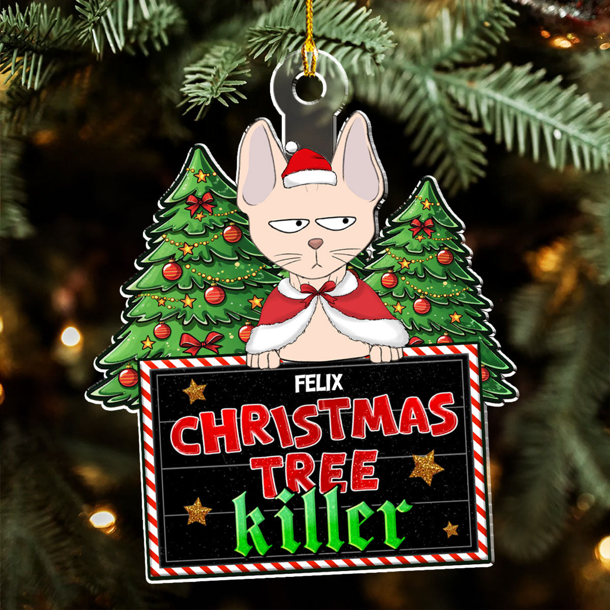 Christmas Tree Killer - Personalized Acrylic Ornament