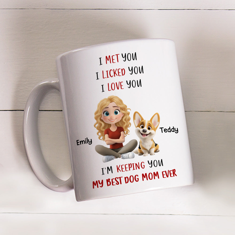 Custom Christmas Birthday Gifts For Dog Lovers • Keeping My Best Dog Mom - Personalized Coffee Mug