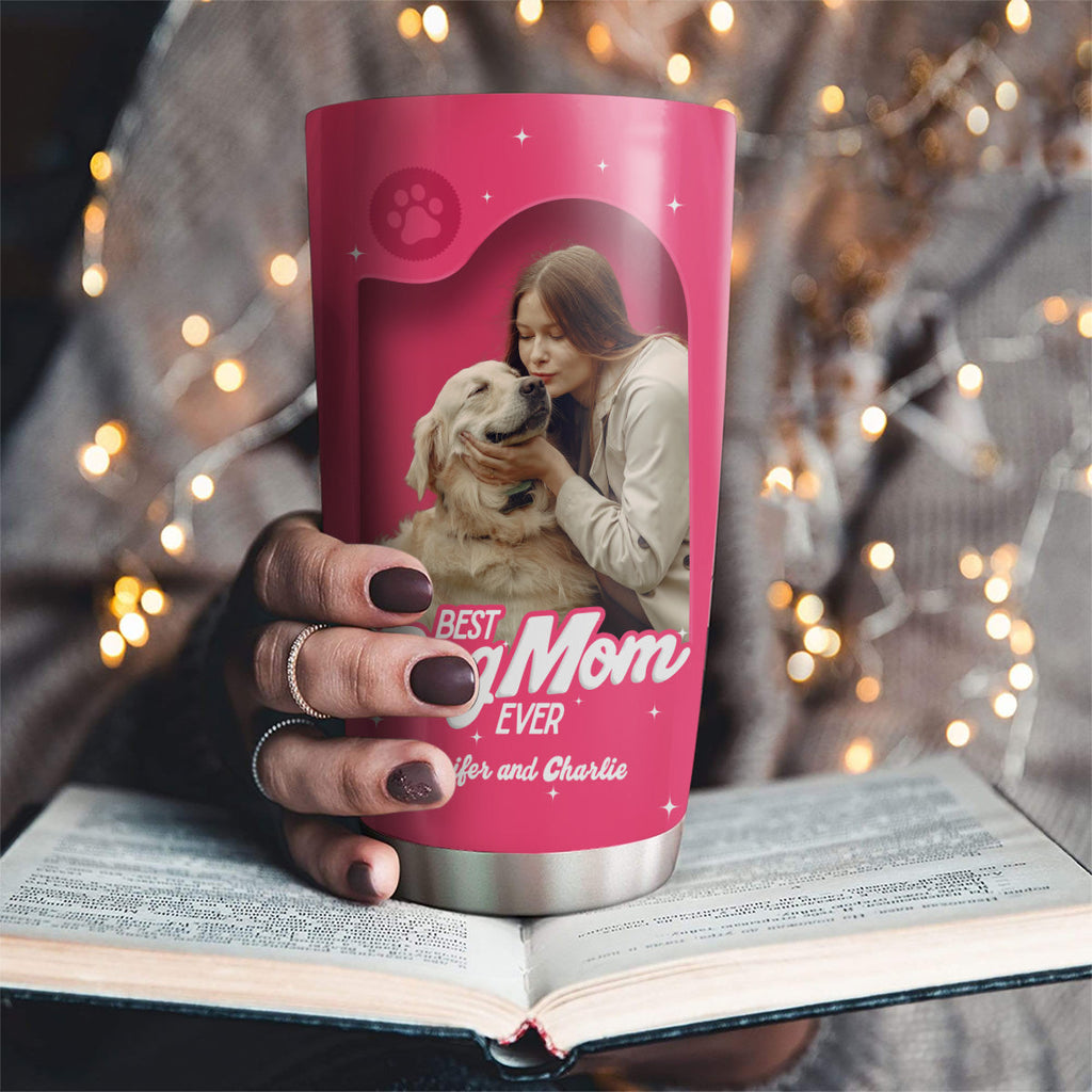 Custom Photo Christmas Birthday Gifts For Dog Mom, Dog Lovers • Us In The Box Photo - Personalized 3D Effect Tumbler